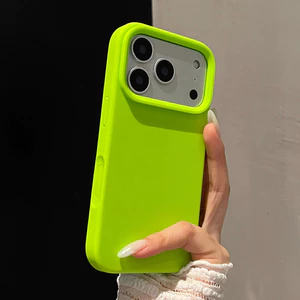 Ốp Điện Thoại Silicon Lỏng Màu Xanh Huỳnh Quang Cho iPhone 17 Pro Max 17 Air 16 Plus 15 14 13 12 11 Vỏ Bảo Vệ Chống Sốc