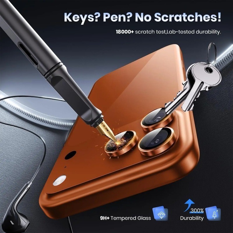 Hợp Kim Nhôm Định Vị Mắt Đại Bàng Ống Kính Phim Cho Apple iPhone 17 Pro Max Vòng Kim Loại Bảo Vệ Camera Cho iPhone 17Pro Max 17ProMax Điện Thoại Mặt Sau Ống Kính Kính Kính Chống Vân Tay