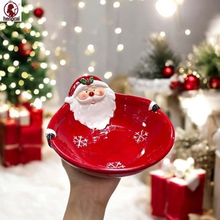 Bát ông già Noel bằng gốm sứ Giáng sinh - Bộ đồ ăn trang trí ngày lễ