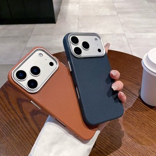 Phong Cách Kinh Doanh Sợi Carbon Ống Kính Kim Loại Màu Đen Xanh Dương Ốp Lưng Điện Thoại iPhone 17Promax 17Pro 17Air 11 12 13 14 15 16 Pro Max 15Plus TPU Mềm Chống Sốc Nam Vỏ Di Động