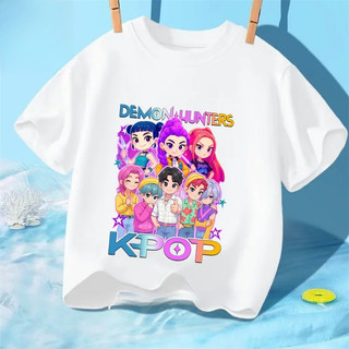 Kpop Demon Hunters Huntrix Áo Trẻ Em Đồ Họa Thiết Kế Hoạt Hình Áo Thun Nữ Tay Ngắn Cho Bé Trai Và Bé Gái