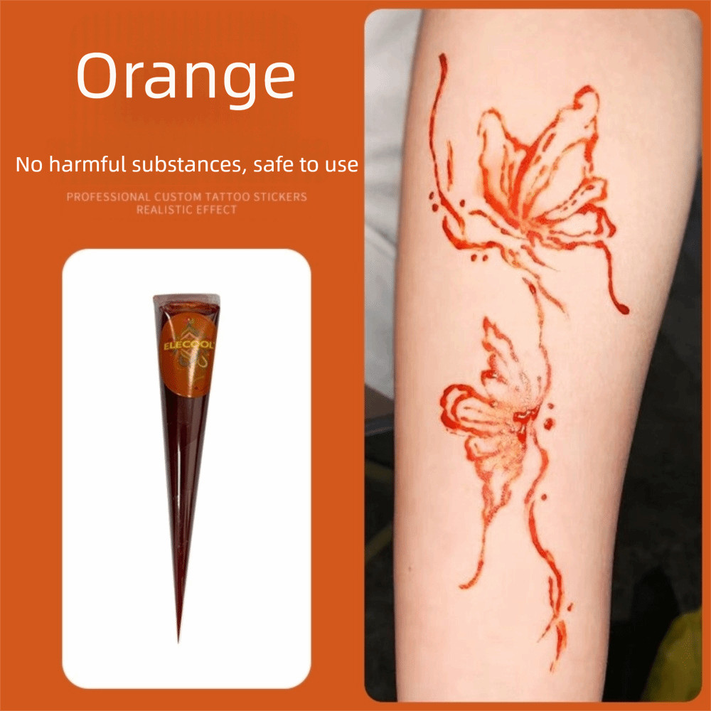 HOBBYIN Henna Tattoo Cream - Kem henna dạng que màu nâu đen, dễ sử dụng cho nghệ thuật xăm hình tạm thời mehndi trên cơ thể