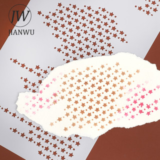 JIANWU Vintage Ngôi Sao Rỗng Phong Cảnh Vật Liệu Rỗng Cắt Băng Mặt nạ Bảng Tem Sáng Tạo DIY Tạp Chí Văn Phòng Phẩm