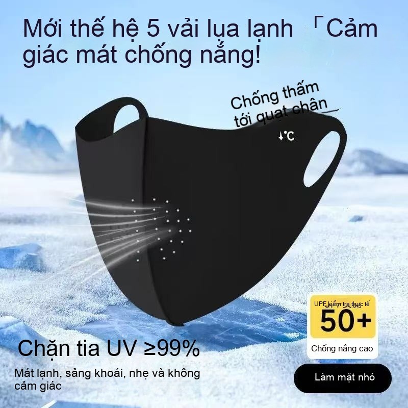 Mặt nạ móc tai UPF50 mới, chống bụi, bảo vệ mặt khỏi nắng, bảo vệ da mặt