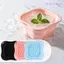 WANYEDI Chậu đá di động, Khay đá tích hợp Bát tắm đá mặt silicon, có nắp đậy Bát nhúng mặt trị liệu lạnh có thể gập lại cho nữ Cô gái