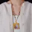 Mùa Xuân 6 Mm Màu Thủy Tinh Bùa Thangka Treo Dây Xích Phát Hành Nhanh Khóa Áo Len Dây Chuyền Nữ Vòng Cổ Xương Đòn Dây Xích 6.15