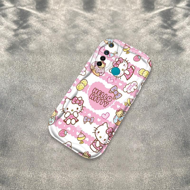 Vỏ Silicon Hoạt Hình Cho Realme 5 5i 5S 6i 3D Vỏ Điện Thoại Mềm TPU Kitty Girl Sinh Viên Chống Sốc Ốp Lưng