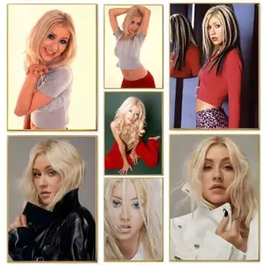 Ca Sĩ C-Christina A-Aguilera Poster Không Khung Tranh Canvas Cho Trang Trí Tường Phòng Gia Đình