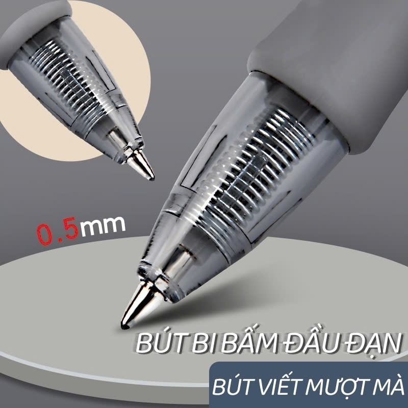 Bút gel bấm ngòi 0.5mm mực đen xanh đỏ viết trơn khô nhanh không lem cho học sinh văn phòng giá tốt