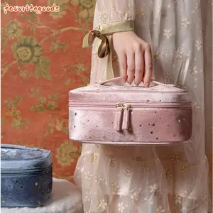 Túi xách rửa FAVORITEGOODS, Túi lưu trữ dung lượng lớn đa chức năng, Túi đựng son môi vệ sinh Star Velvet Túi đựng mỹ phẩm