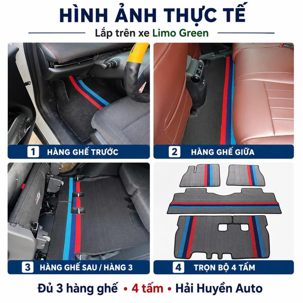 {Limo green} Thảm lót sàn xe Limo green cắt may sẵn chuẩn theo form nguyên zin và form đã có khuôn nhựa đúc tpe