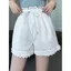 Phong cách Hàn Quốc Mùa hè Phong cách mới Nấm viền eo thun họa tiết rỗng quần short chữ a thông thường