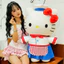 Sanrio Hello Kitty Plushie Cô hầu gái nhỏ dễ thương Đầu bếp Búp bê sang trọng Gối mềm