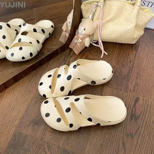 YUJINI 1 Cặp Trượt EVA, Dép Nữ Đế Chống Trơn Trượt Thiết Kế Ngón Chân, Chất Liệu EVA In Hoạt Hình Đệm Nhẹ Chống Va Chạm Mũi Nắp Dép Nhà Mặc Ngoài Trời