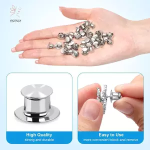 HNKMP 10 cái chốt giữ kim loại cho huy hiệu, ghim cài áo, phụ kiện trang trí