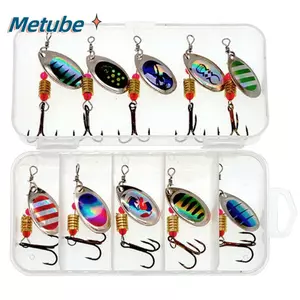 METUBE 10 / 30 Chiếc Mồi Nhân Tạo Spinner, Kim Loại Nước Ngọt Thiết Bị Nước Mặn Quay Mồi, 6 cm Phụ Kiện Câu Cá Wobblers Câu Cá Cho Cá Chép Câu Cá