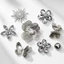 Set Charm Hoa Bạc Đính Đá Pha Lê Bướm Kim Loại Cao Cấp Phong Cách Sang Trọng Luxury Crystal Collection
