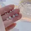 Bluelover 1 Cặp Bạc Cổ Điển Bốn Prong Kim Cương Đơn Giản Zircon Bông Tai Dành Cho Nữ Mới