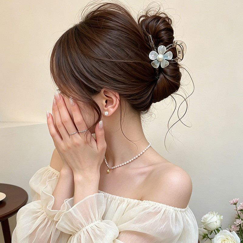 Trong Suốt Hoa Trong Suốt Cua Móng Vuốt Kẹp Nữ 2026 Phong Cách Mới Cao Cấp Trung Bình Đầu Tóc