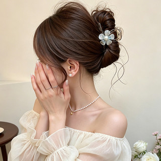 2026 Phong Cách Mới Cao Cấp Trung Bình Đầu Lưng Tóc Trong Suốt Hoa Cua Móng Vuốt Kẹp Nữ