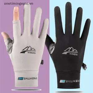 Găng Tay Mùa Hè VFZ Nữ Mỏng Ice Silk Chống Tia Cực Tím Sương Ngón Tay Màn Hình Cảm Ứng Lái Xe Chống Trơn Trượt Găng Tay Thoáng Khí OTE