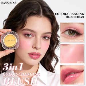 Phấn Má Hồng Dạng Kem NANASTAR Đa Năng 3-trong-1 Đổi Màu Theo Nhiệt Độ Dưỡng Ẩm Căng Mọng Tự Nhiên