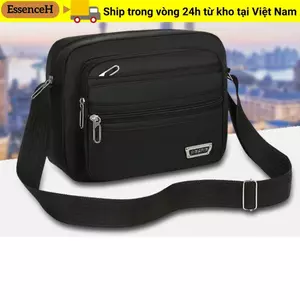 Túi đeo vai ESSENCEH, Túi đeo chéo nam Nylon xanh đen, Túi xách nam hình chữ nhật Nam