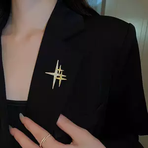 KUZHEN Đơn Giản Cá Tính Ngôi Sao Cao Cấp Cảm Giác Thổ Cẩm Dễ Thương Hợp Thời Trang Corsage Thời Trang Pin Cho Tiệc Tối Phù Hợp Với Quốc Huy Trang Sức HOT