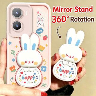 Ốp Lưng Cho redmi A7 Pro 4g POCO C85X X8 Pro max 5g Vỏ Điện Thoại Vỏ Mềm Silicon Chống Sốc Gương Thẩm Mỹ Có Giá Đỡ 360° Xoay thỏ dễ thương cho bé gái JTXCEZJ1