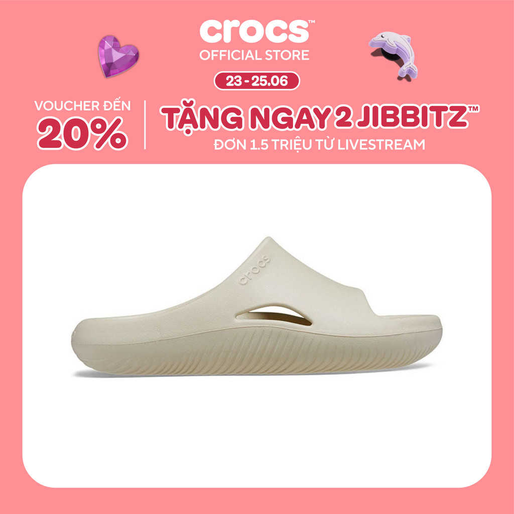 Dép Quai Ngang Unisex Crocs Mellow - Bone - 208392-2Y2