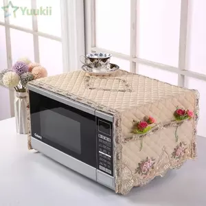 Vỏ lò vi sóng YUUKII, Viền ren bên túi lò nướng Vỏ chống bụi, Vỏ vi sóng họa tiết hoa trang trí thanh lịch để bảo vệ thiết bị