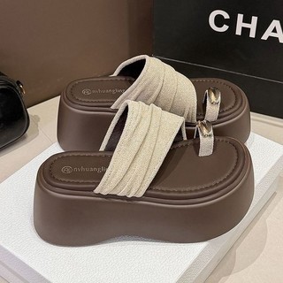 Mùa hè 2026 Xếp Ly Flip-Flops Cover-Toe Thiết Kế Đế Dày Đế Mềm Thoải Mái Phù Hợp Với Dép Đi Biển Thường Ngày Nữ