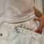 American Hot Girl Kim Cương Giả Quần Jean Millennium Retro Thắt Lưng Y2K Trái Tim Disco Rỗng Thắt Lưng Học Sinh 6.23