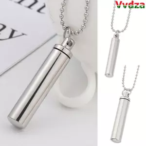 VVDZA Nước Hoa Lọ Mặt Dây Chuyền Màu Bạc Trang Sức Thời Trang Hạt Dây Thép Không Gỉ