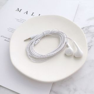 Tai nghe màn hình trong tai có dây 3,5 mm Cáp dài 2M / 3M Nút tai Bass phát trực tiếp Tai nghe ghi âm chơi game màu đen trắng Hàng có sẵn