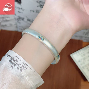 Vòng tay cao su nhỏ giọt bằng vàng sơn men phong cách Trung Quốc mới