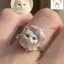Vòng đầu dễ thương DARON, Vòng đầu chó bằng kim cương giả có thể điều chỉnh, Vòng động vật hoạt hình bằng kim loại phóng đại dành cho những người yêu thích chó mèo