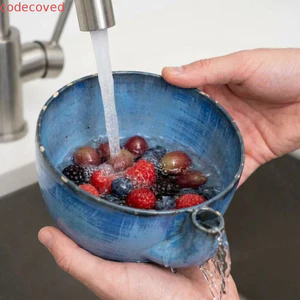 Bát rửa trái cây tự động CODECOVED, Bát thoát nước nhanh in 3D Swirl Berry, Nhựa tự quay Bát làm sạch trái cây xoáy năng động dung tích lớn