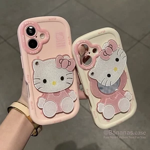 Ốp Điện Thoại Gương Mèo KT Dễ Thương Cho iPhone 17 16 15 14 13 12 11 Pro Max X Xr XsMax 7 8 Plus SE2020