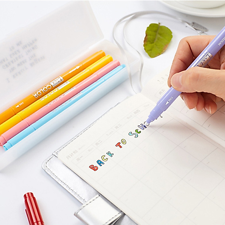 Bút dạ quang hai đầu Monami hàn quốc K16 bút nước dày mỏng dùng để đánh dấu và viết