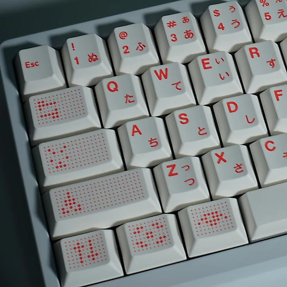 Pbt AI Keycaps Trắng Nhật Bản Keycap Dye Sub Cherry Profile Key Cap cho bàn phím cơ MX
