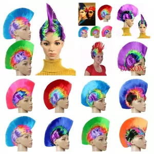 DARON Mohawk Tóc Giả, Màu Lông Tơ Ngộ nghĩnh Cockscomb, Tự Nhiên Vô Hình Disco Rainbow Punk Tóc Giả Tiệc Halloween
