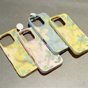 Ốp lưng hoa nhỏ vẽ tay vàng xanh chữa lành phù hợp với iPhone17promax 16/15/14/13/12