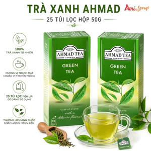 Trà Xanh Ahmad 25 Túi Lọc Hộp 50g, Vị Nhẹ Nhàng Không Gắt, Phù Hợp Để Thưởng Thức Hằng Ngày