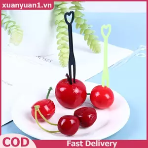 XUAN 500 Cái / 200 Cái Nĩa Bánh Hình Trái Tim Mini Trẻ Em Nhựa Món Tráng Miệng Nĩa Trái Cây Bộ Đồ Ăn Tiệc Nướng Dụng Cụ VN