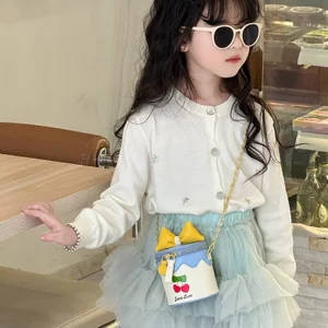 Thời Trang Tươi Đẹp Bé Gái Dễ Thương Thay Đổi Túi Anh Đào Xô Ba Chiều Trẻ Em Bé Gái Dây Xích Túi Đeo Vai