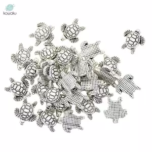 50Pc Bạc Rùa Động Vật Hạt Vòng Cổ Phụ Kiện Trang Sức