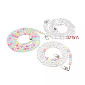 DARON Đeo Ngang Điện Thoại Di Động Dây Ngọc Trai Cổ Acrylic Dây Treo Điện Thoại Di Động Mặt Dây Chuyền Đeo Ngang Chống Mất Đính Hạt Dây Xích Điện Thoại