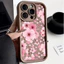 Retro PInk Hoa Anh Đào Ốp Lưng Điện Thoại IPhone 6 6S 7 8 Plus 9X XS XE 11 12 13 14 15 PRO MAX 12 13 Mini Cover Silicon Mềm Chống Sốc