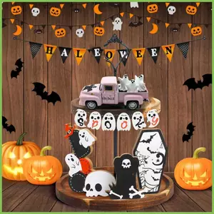 Đồ trang trí Halloween cho bàn làm việc Xe tải ma Trang trí ngày lễ Trang trí để bàn lễ hội cho chủ nhà Người thuê nhà gelhvn